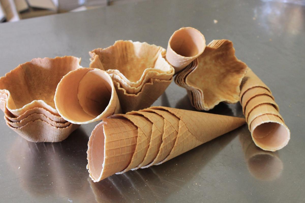 Cornets et tulipes gaufrés