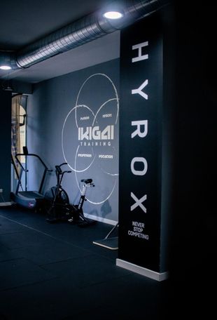 Anillas de gimnasia de madera colgando en un moderno gimnasio de entrenamiento interior.