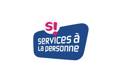 Logo bleu et blanc : S! Services à la personne.