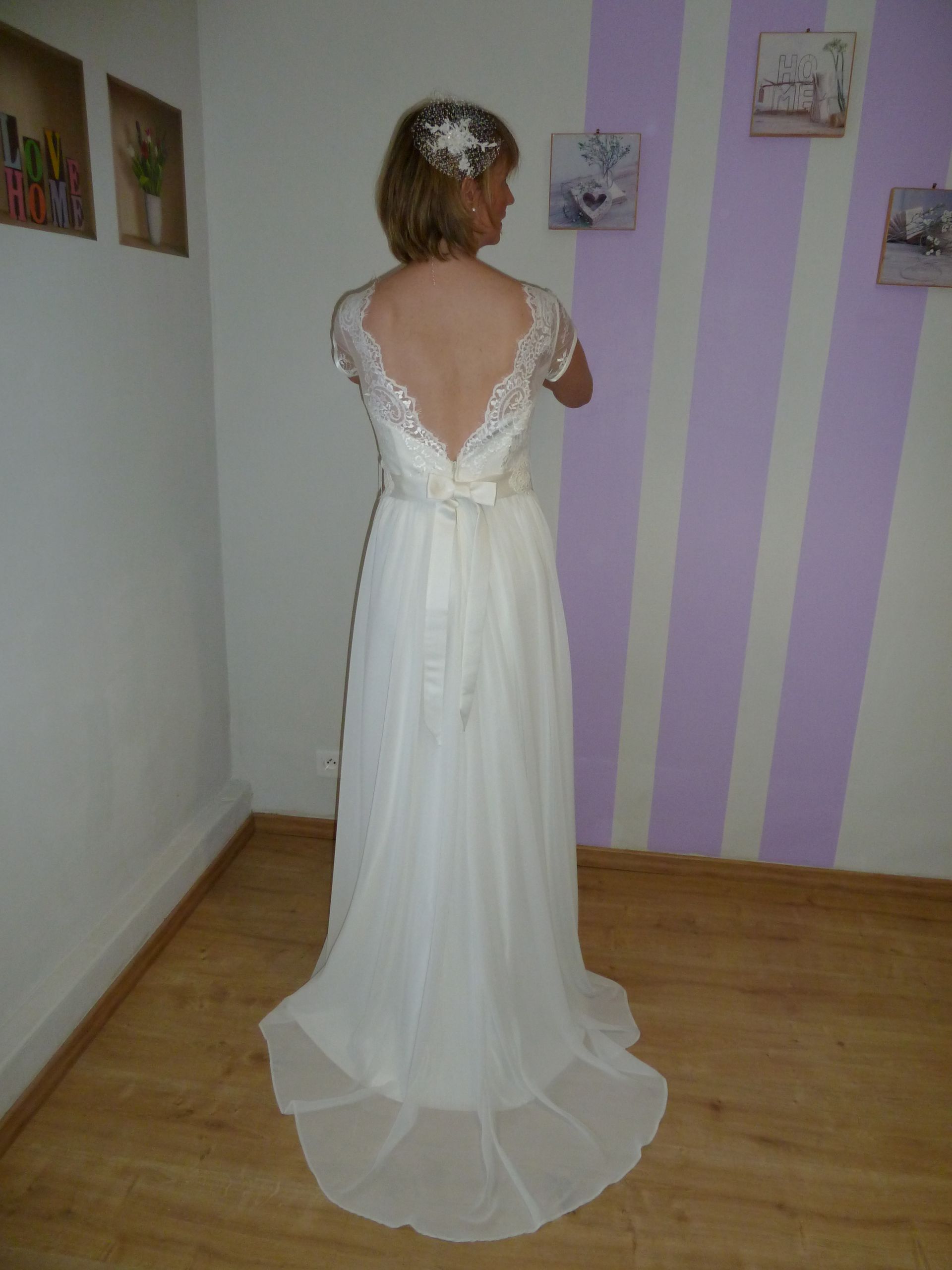 Robe bohème avec petite traîne