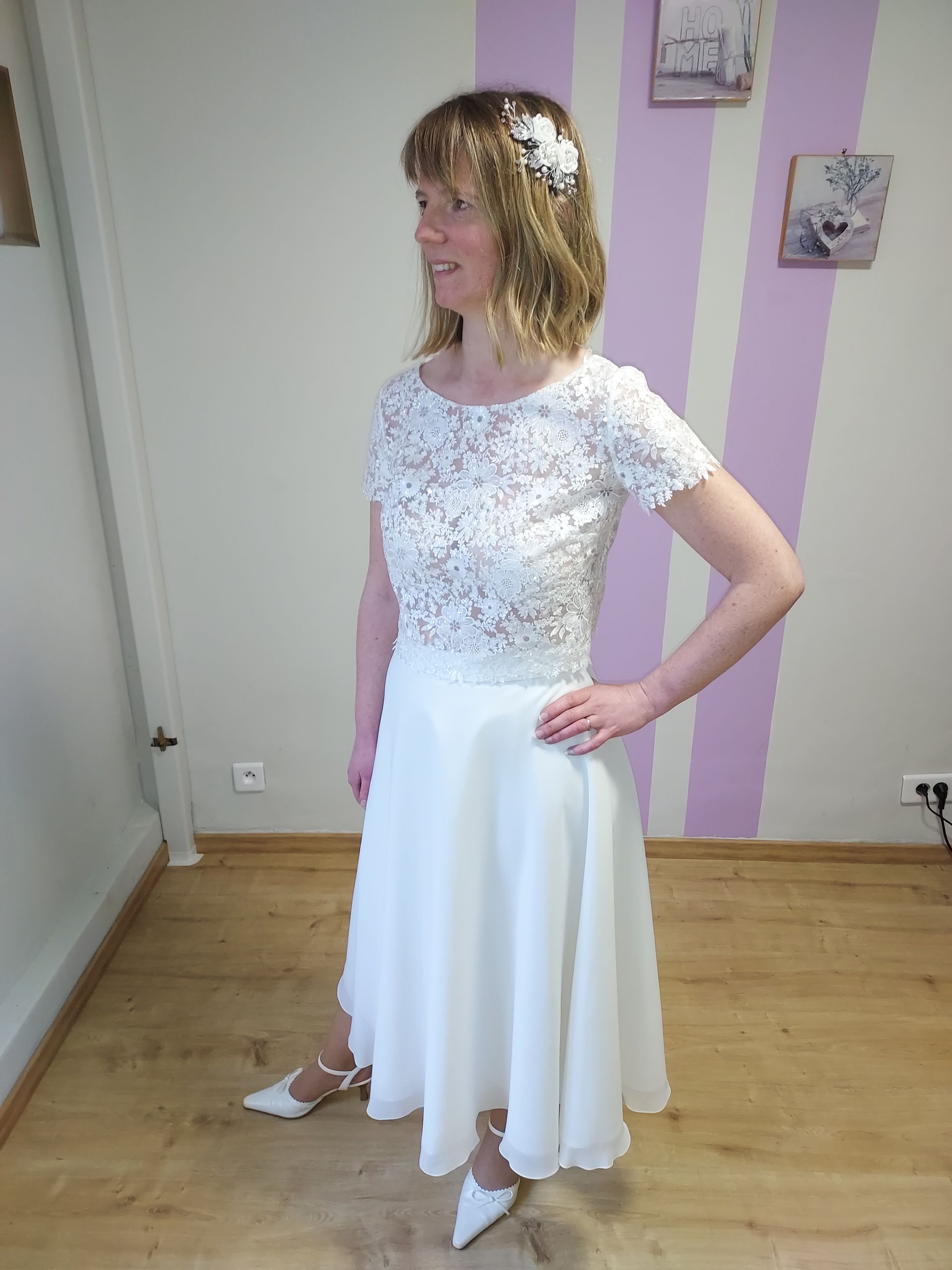 Ensemble top jupe courte mariage Evreux 