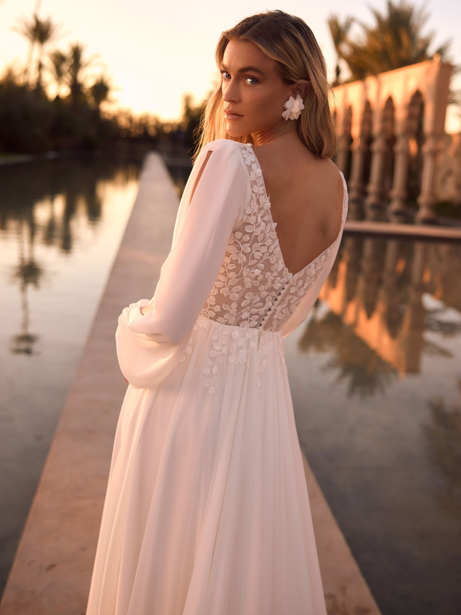 robe de mariée Bianco Evento style bohème avec manches amovibles 