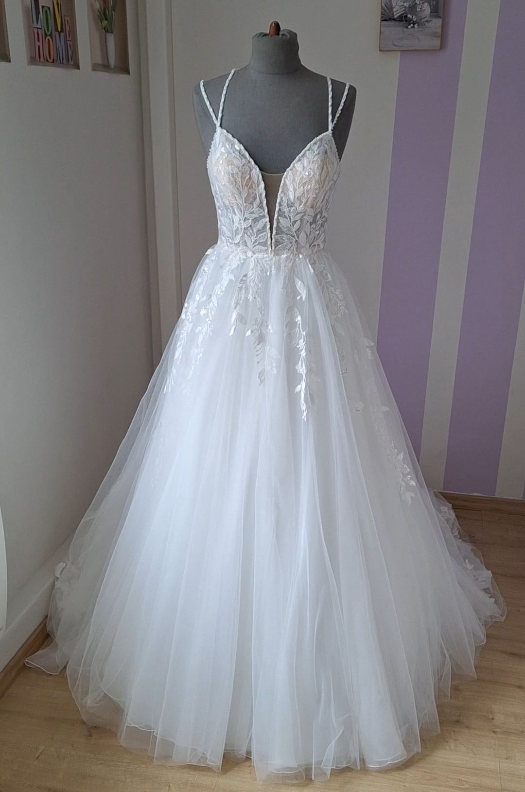 robe de mariée princesse dentelle et tulle bretelles fines près Evreux Dreux Chartres