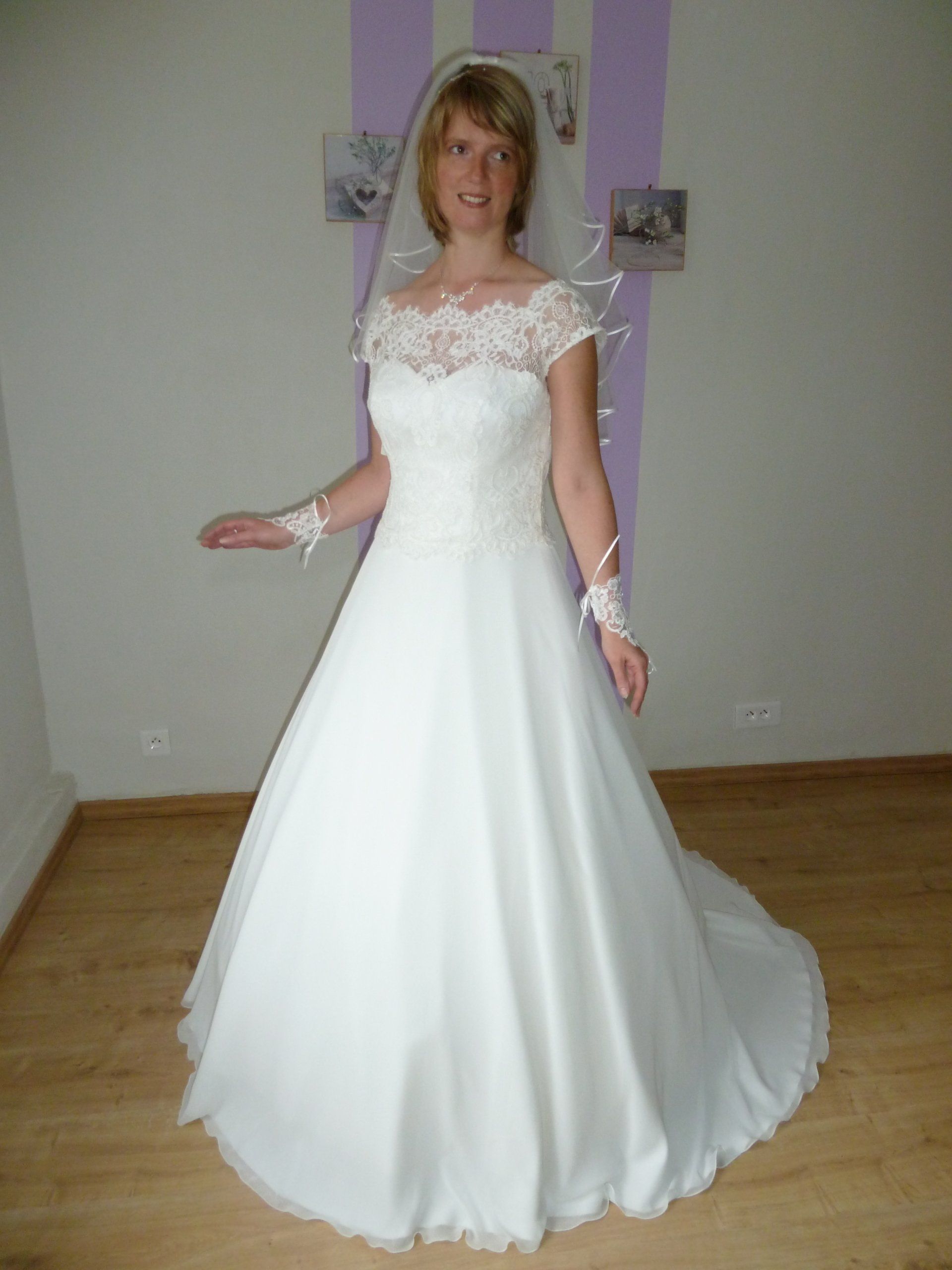 Robe princesse en dentelle et mousseline Bellême