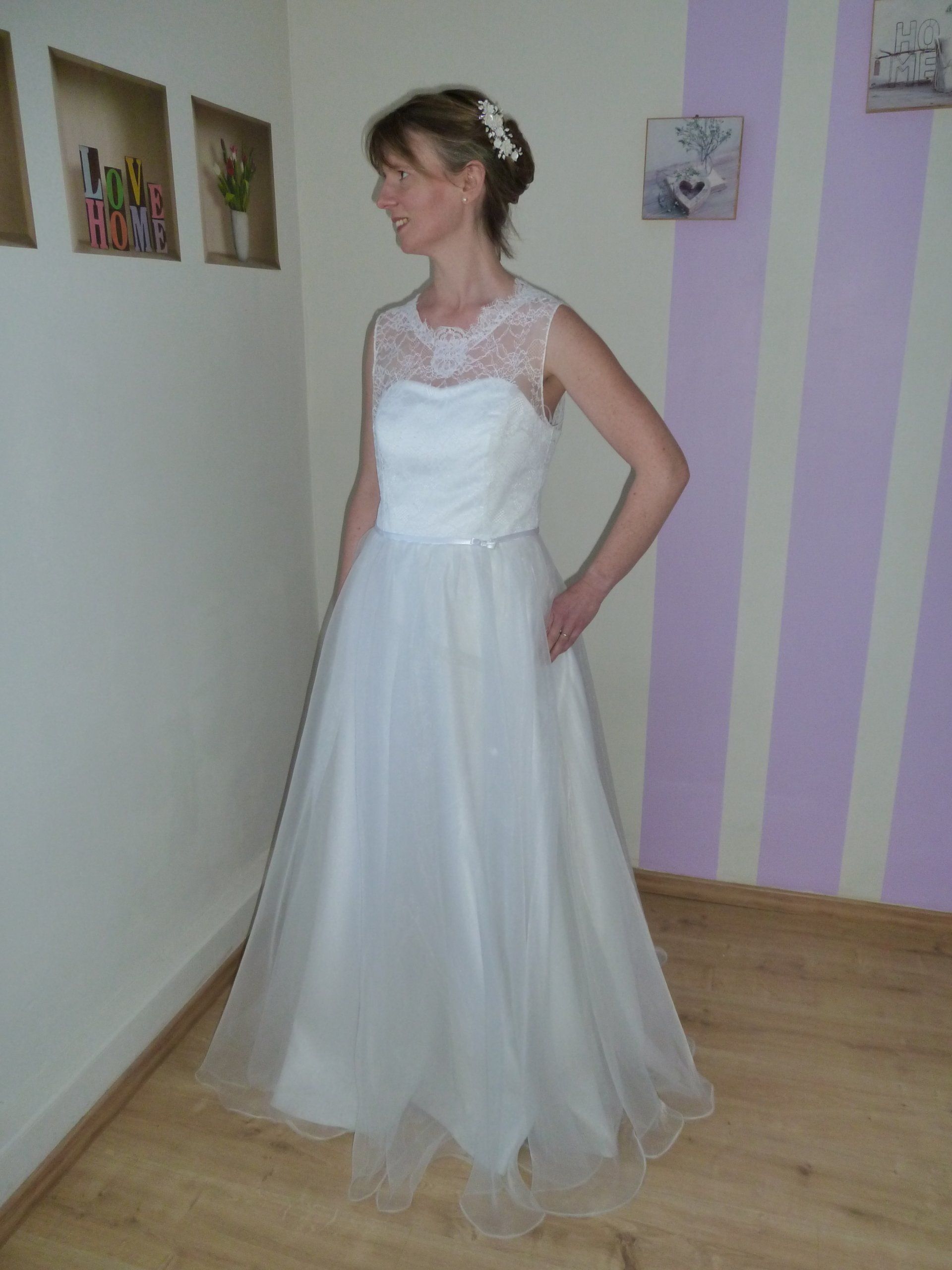 Robe en dentelle et en tulle