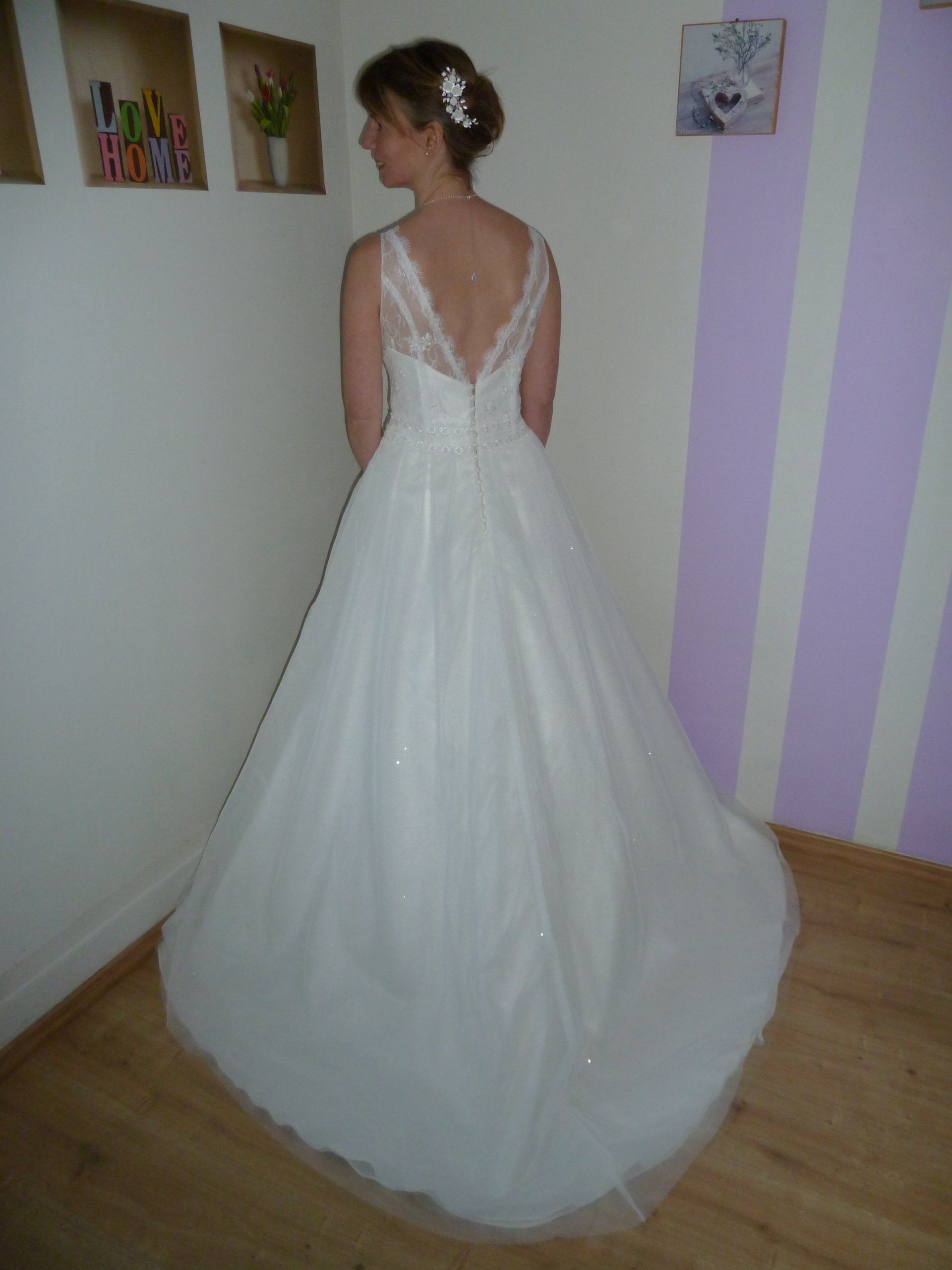 Robe de mariée princesse en tulle pailleté Nonancourt