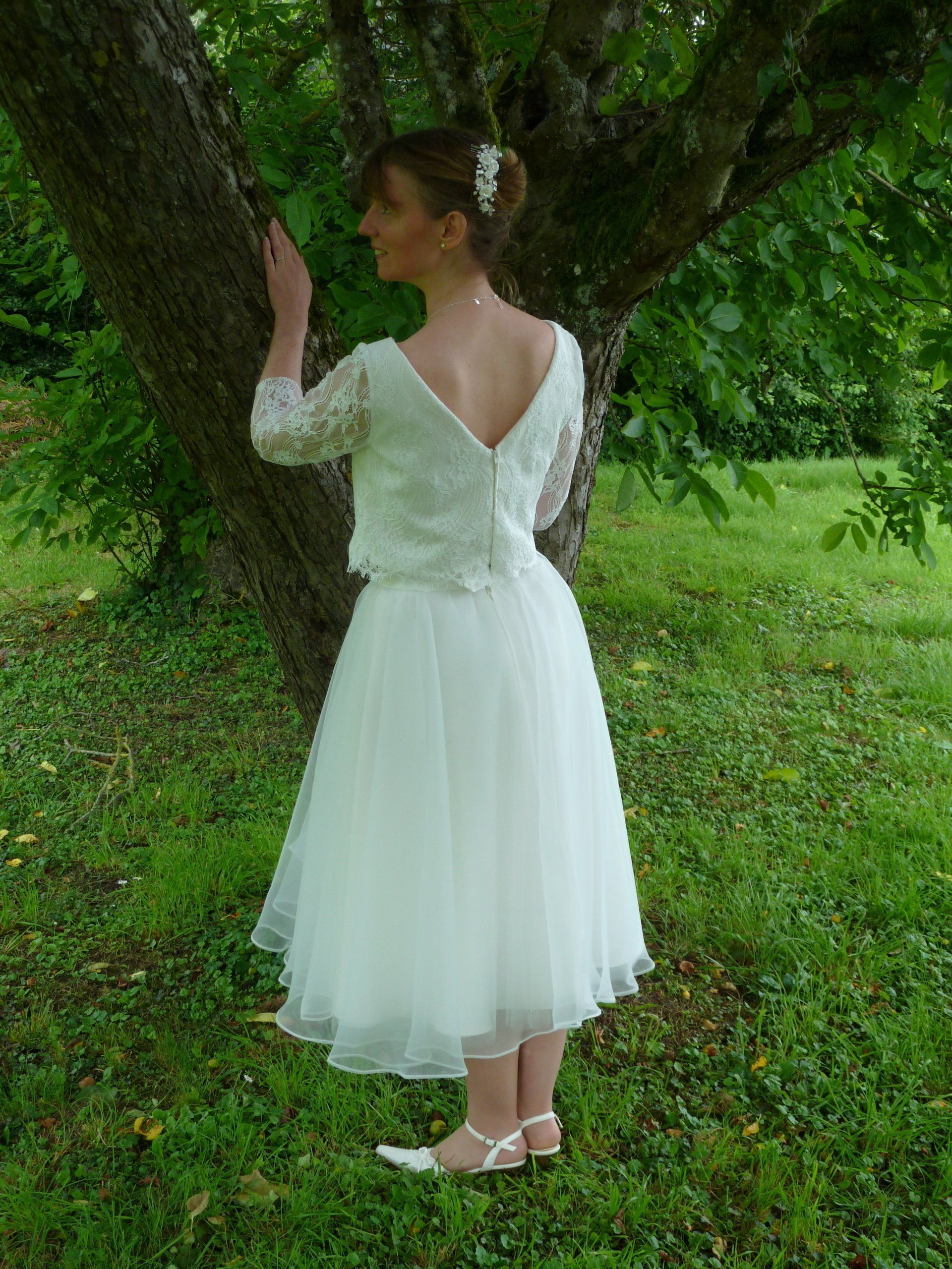 Robe de mariée courte mariage civil Rouen 