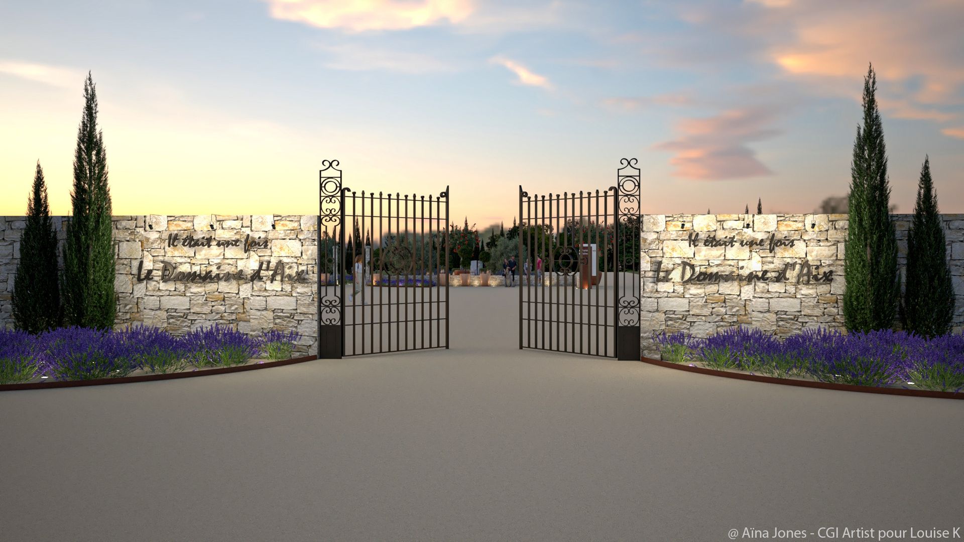 Entrée parking Domaine de Provence