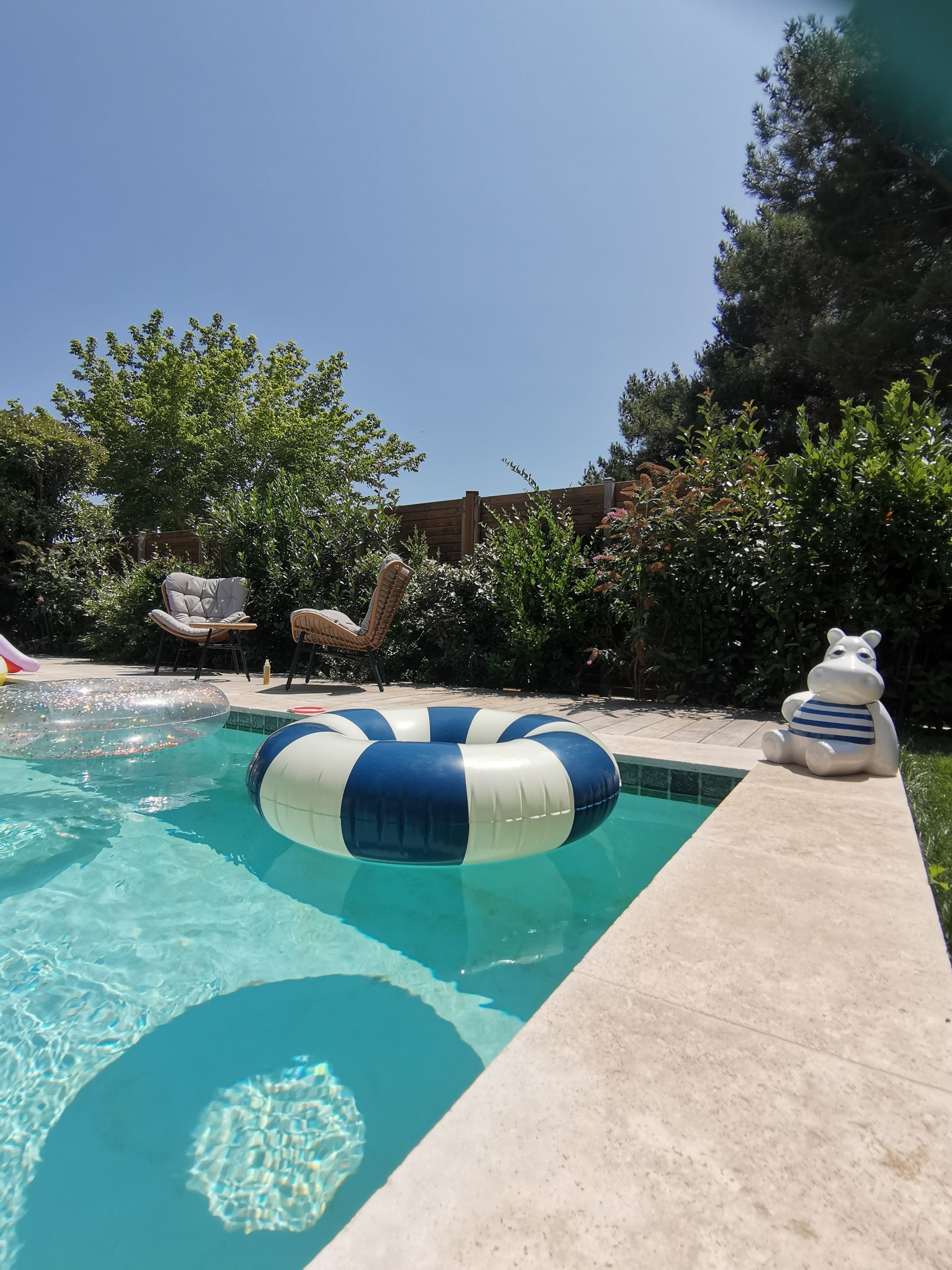 Piscine entourée d'arbres dans un jardin à Aix-en-Provence