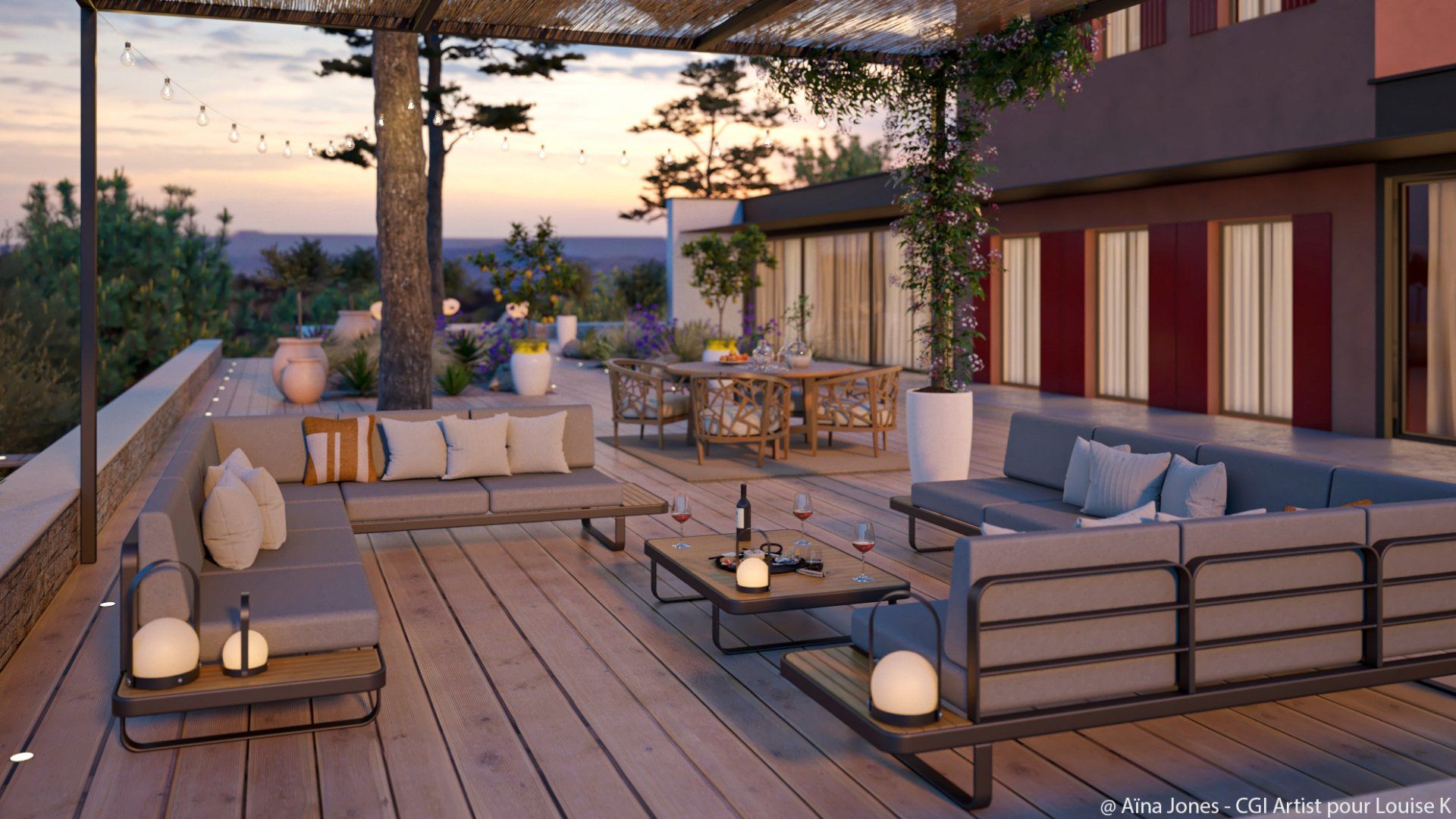 Maison et terrasse à Le Tholonet