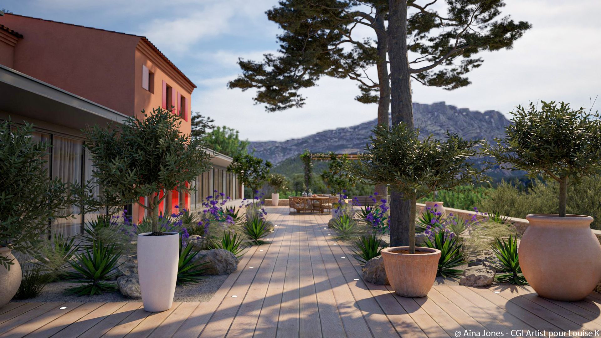 Jardin suspendu sur une terrasse à  Le Tholonet