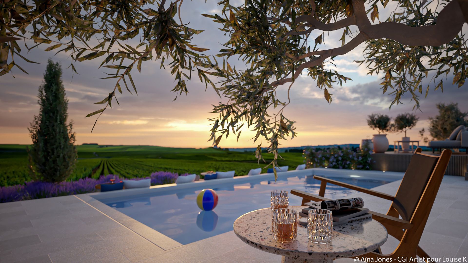 Terrasse et piscine en Provence