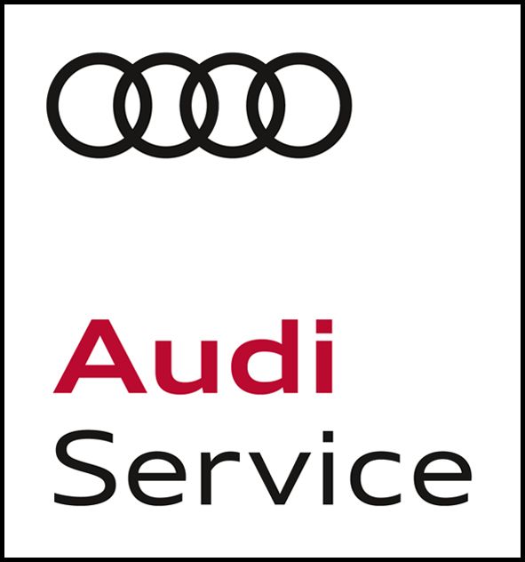 Die vier ineinander verschlungenen Ringe des Audi-Logos in schwarzer Linienführung auf weißem Hintergrund.