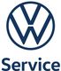 Das klassische, dunkelblaue Logo von Volkswagen (VW) in einer minimalistischen 2D-Ansicht auf weißem Grund.