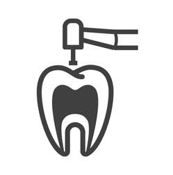 Un icono de un diente que está siendo extraído por un dentista.