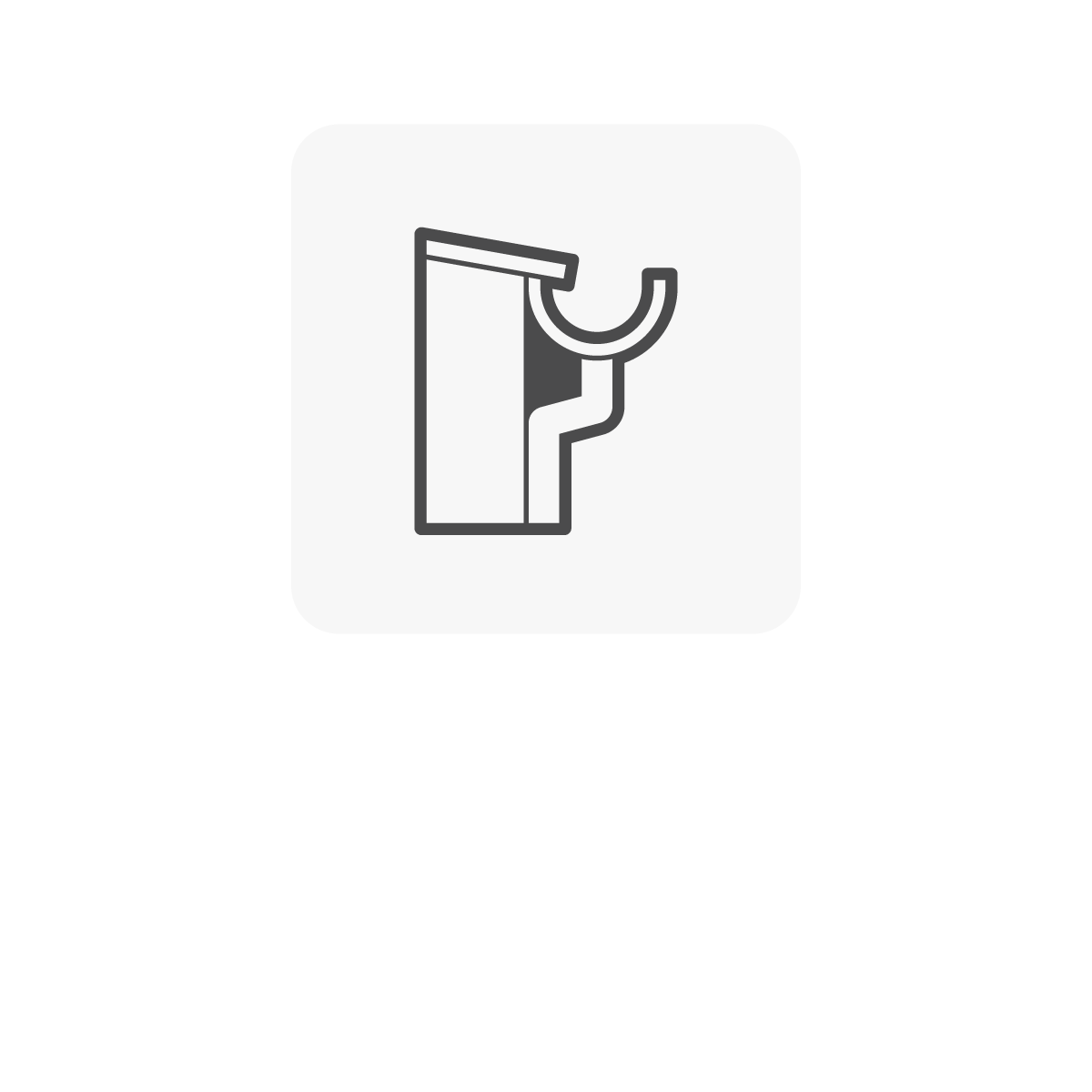 Gouttière vue de profil.