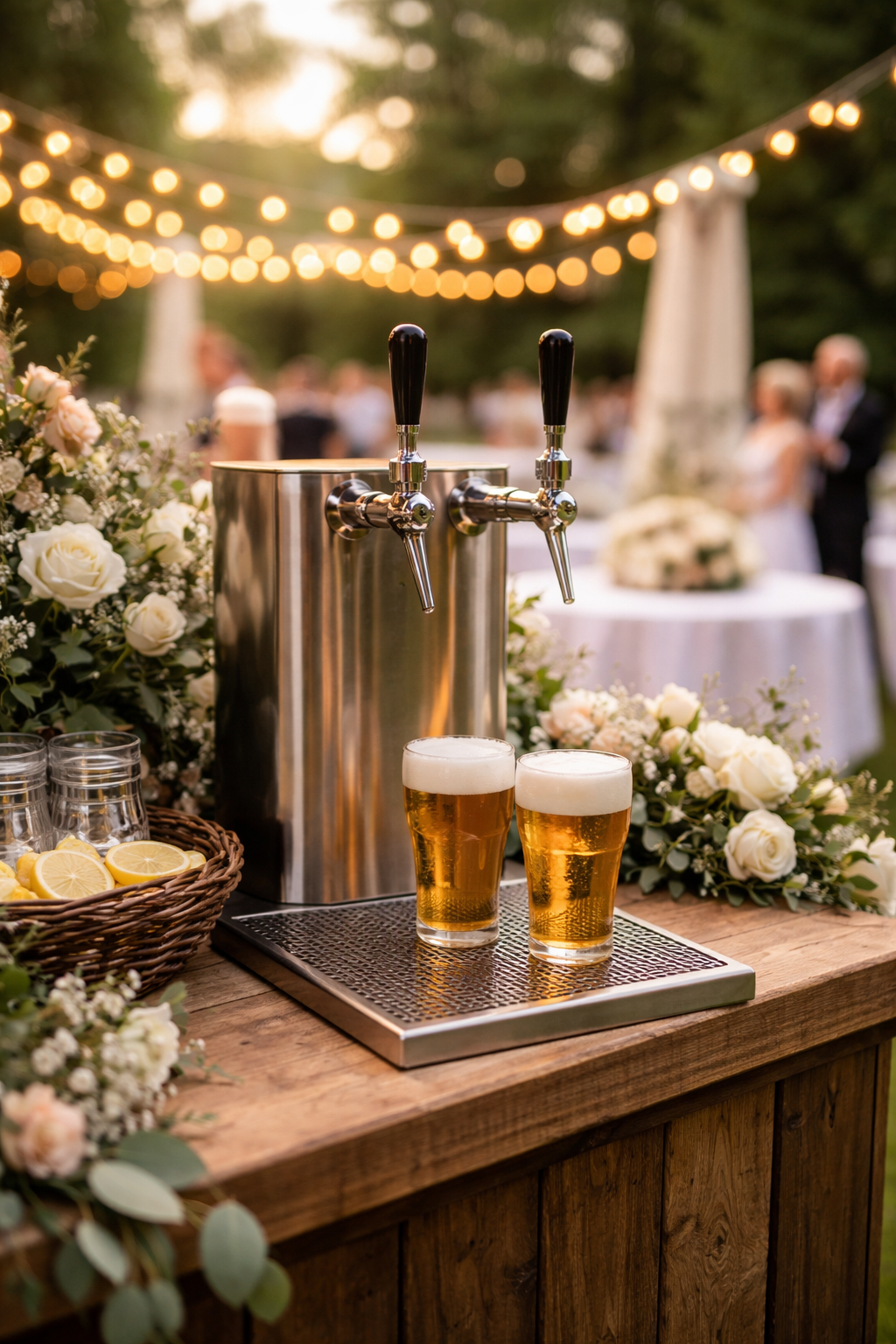 Station de boissons extérieure pour une fête