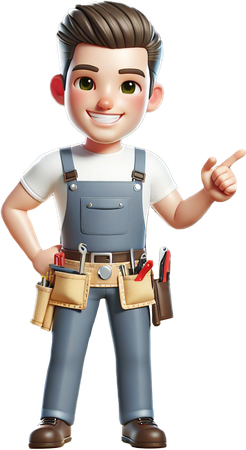 Mascotte de l'entreprise pointant du doigt 