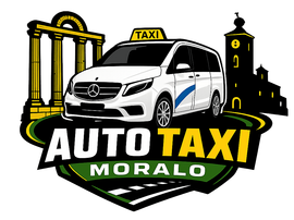 Furgoneta taxi blanca con el logotipo 