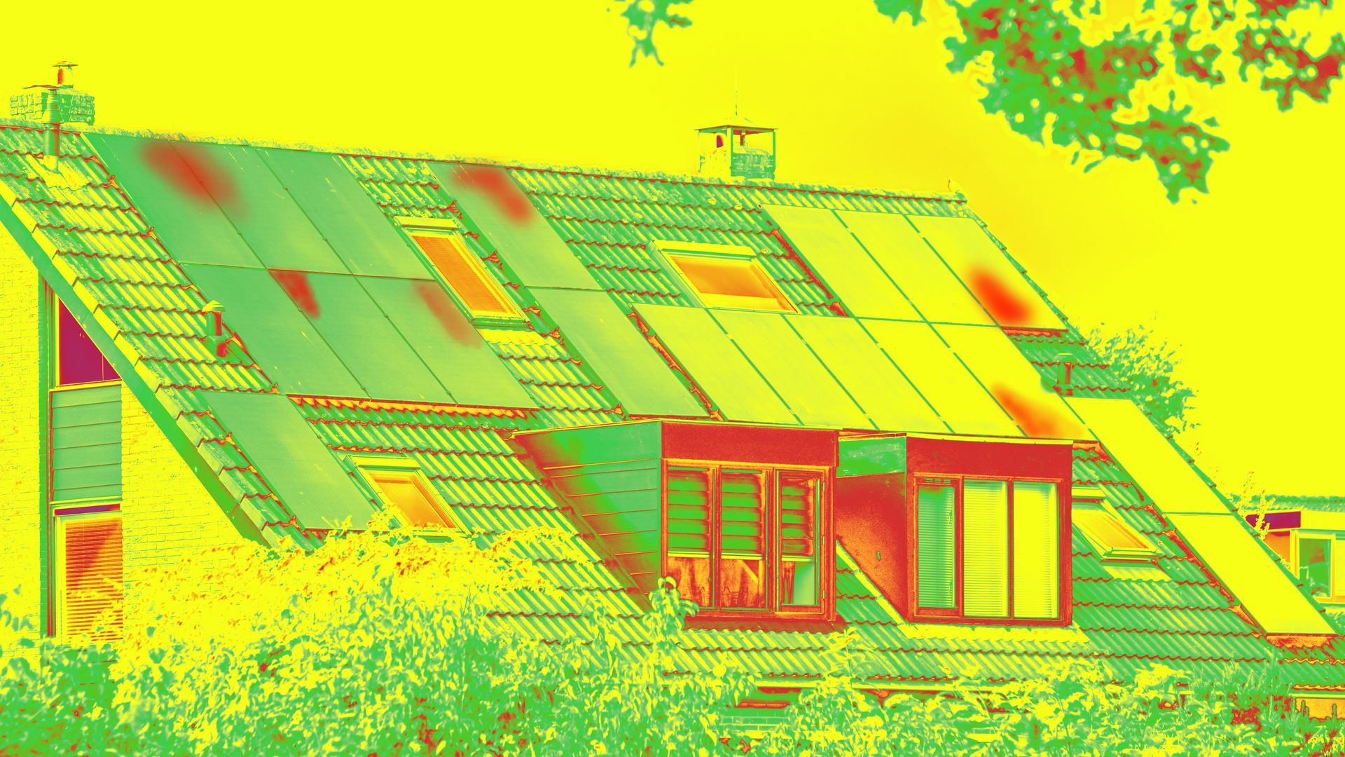 Une maison en thermographie.