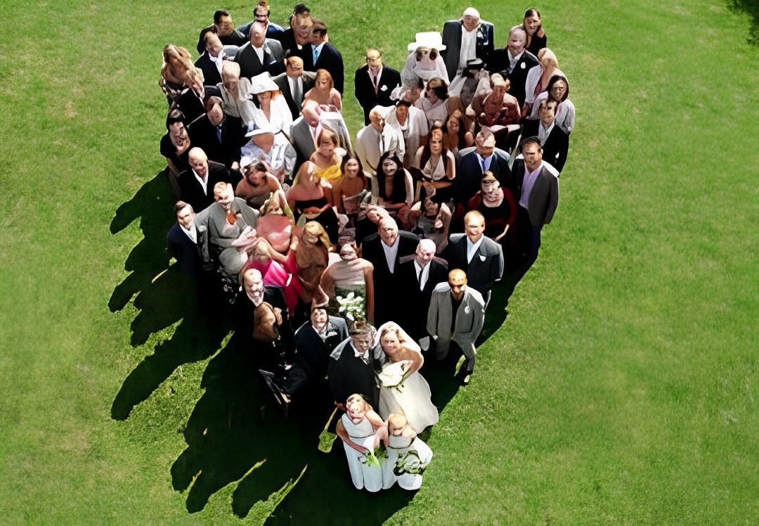 Les invités d'un mariage.