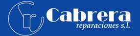 A blue and white logo for cabrera reparaciones s.l.