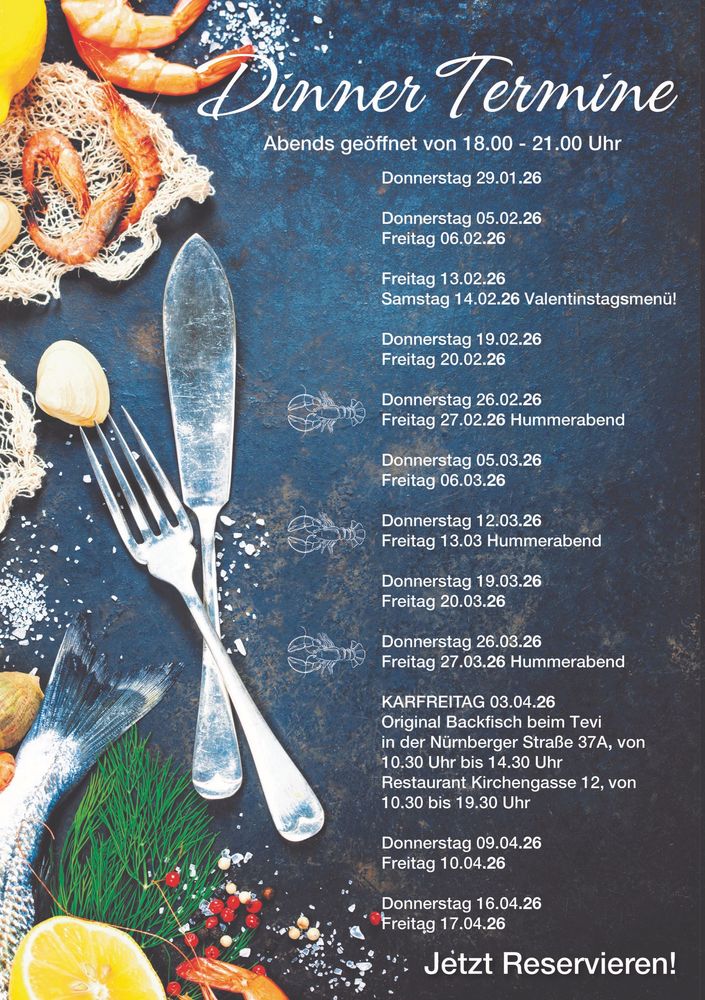 Dinner Termine für 2026