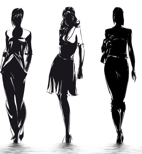 Silhouettes de femmes à la mode
