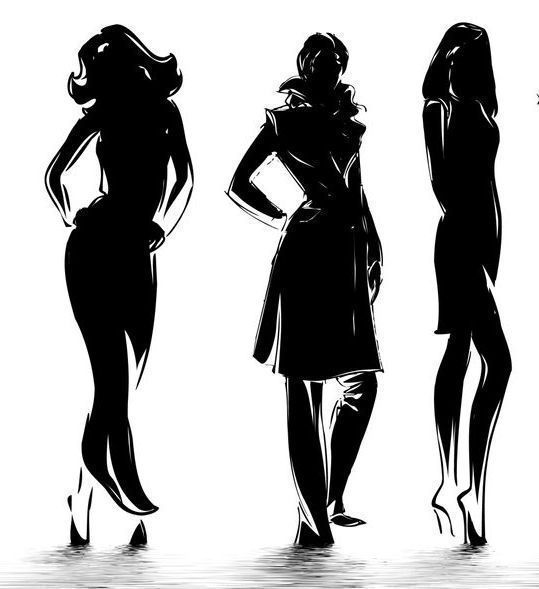 3 silhouettes de mannequins femmes