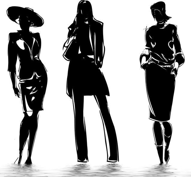 3 silhouettes de femmes chics