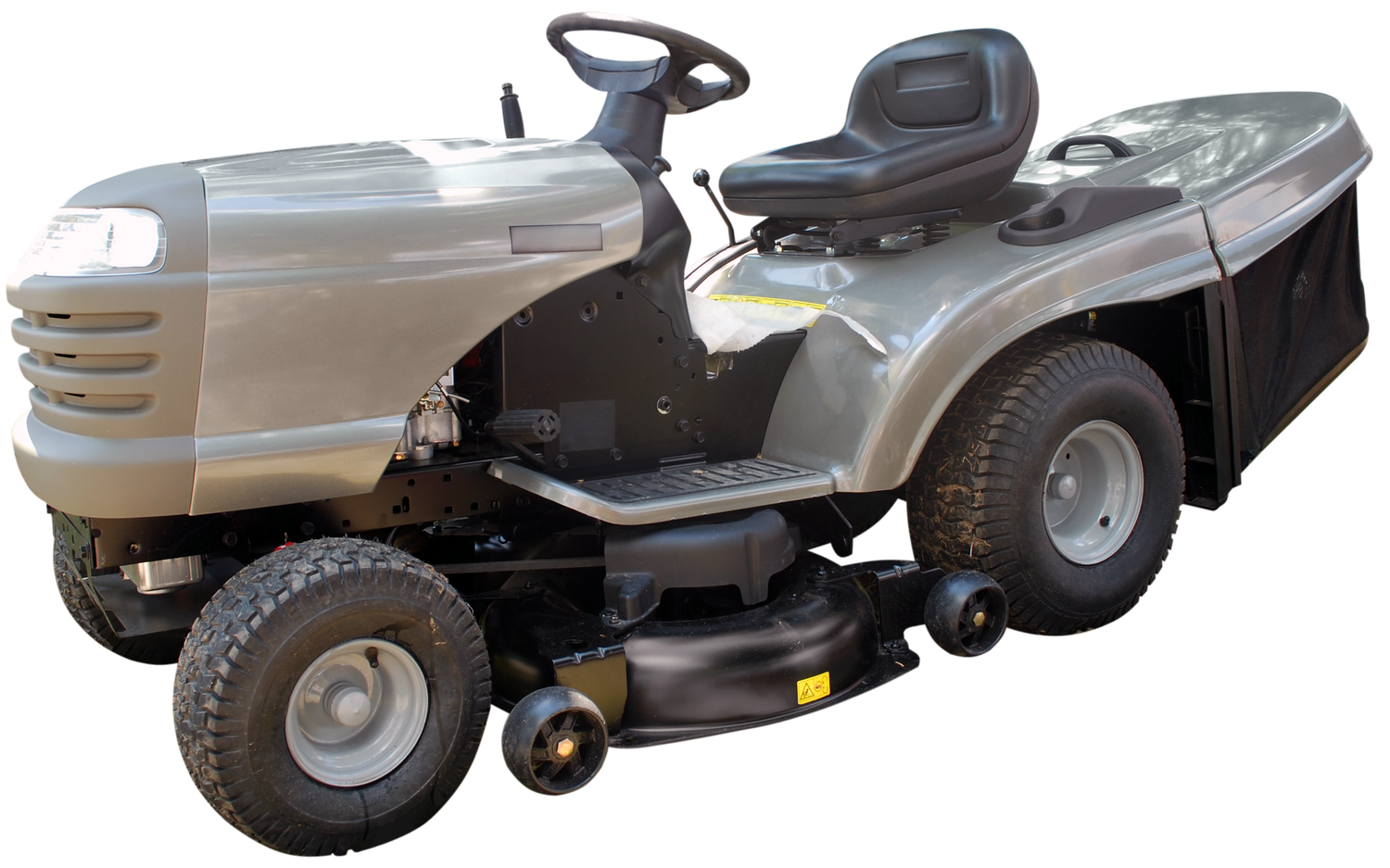 Tracteur tondeuse rouge détouré