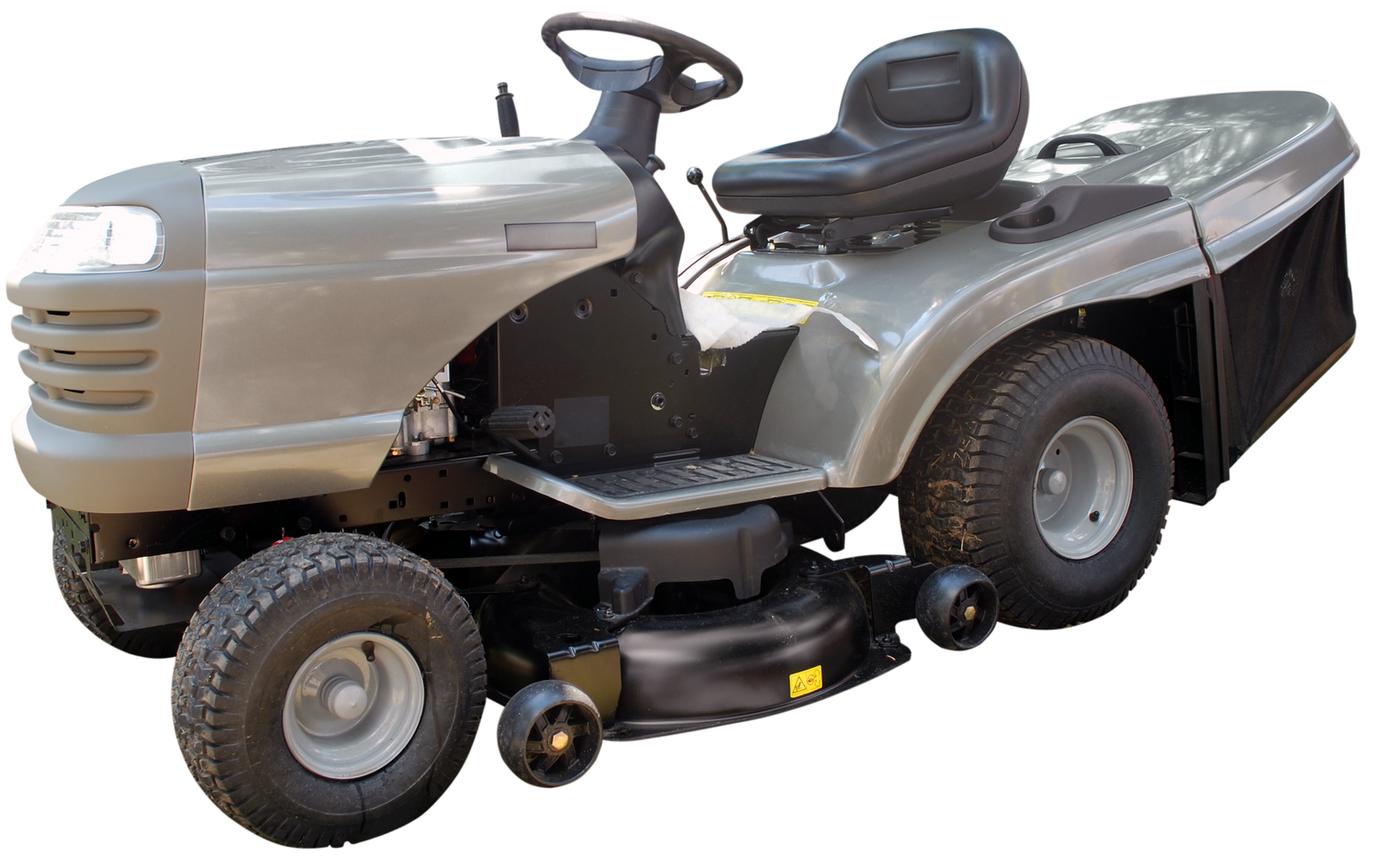 Tracteur-tondeuse gris détouré