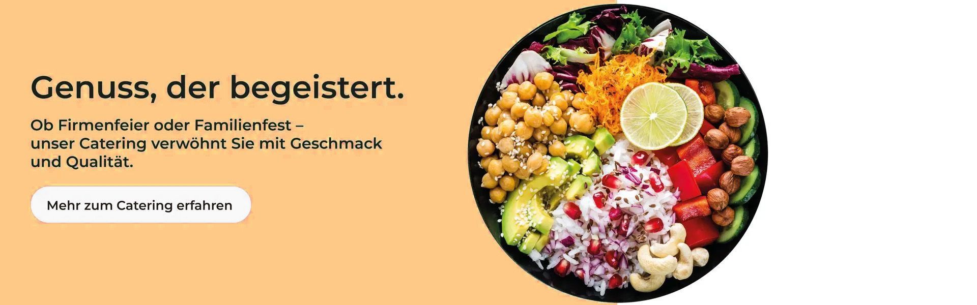 Ein Bild von einem Salat mit den Worten „Genuss der Begleitert“ auf der Unterseite
