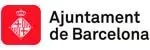 El logotipo del Ayuntamiento de Barcelona es un cuadrado rojo con una corona encima.