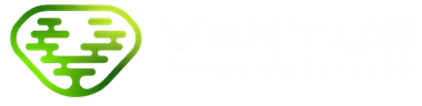 Un logotipo abstracto de color verde con forma de &aacute;rbol junto al texto blanco "VENTUS ARTES MARCIALES" sobre un fondo oscuro.