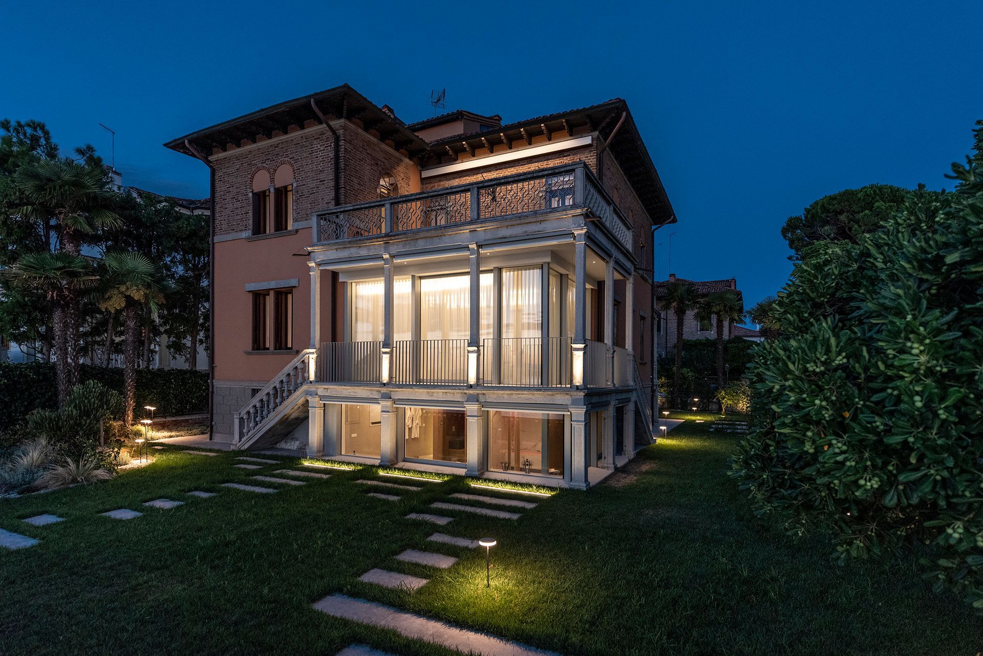 View of the villa at night
