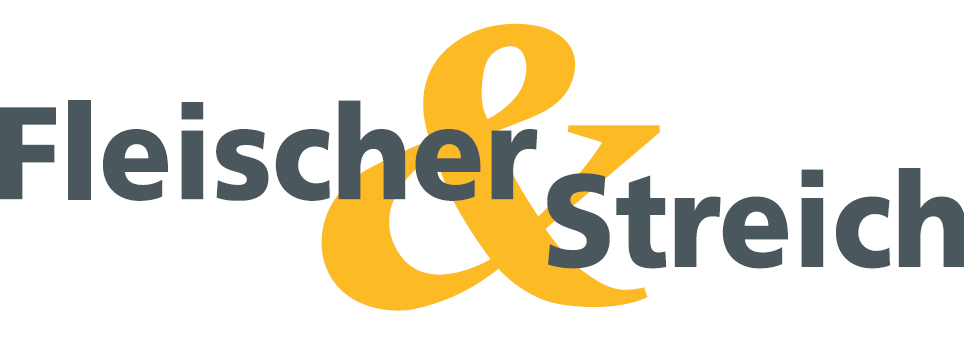 Das Logo von Fleischer & Streich ist gelb und schwarz.