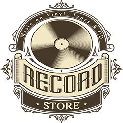 Ein Plattenladen-Logo mit einer Schallplatte in der Mitte