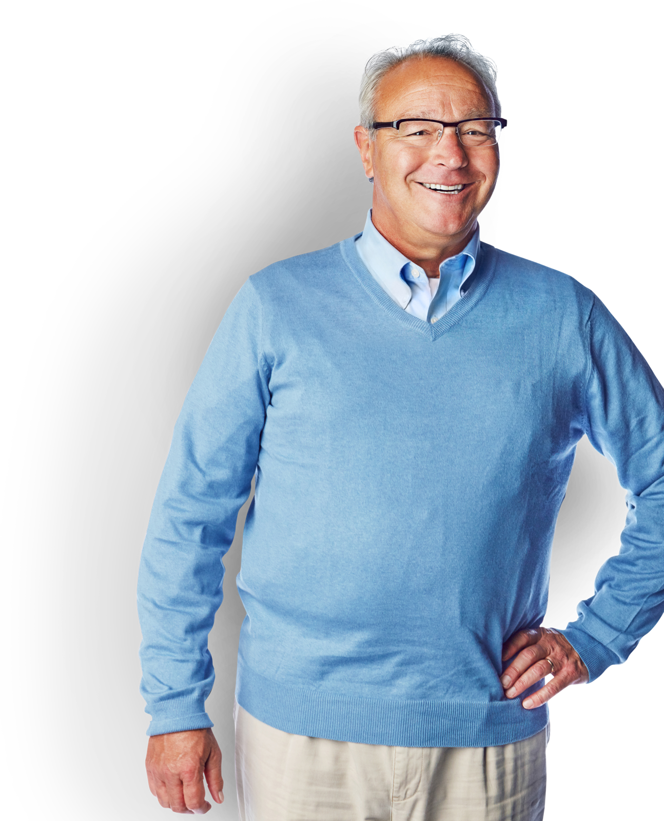 Un monsieur âgé nous souriant