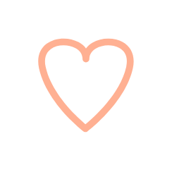 Un icono de corazón rosa sobre un fondo blanco.