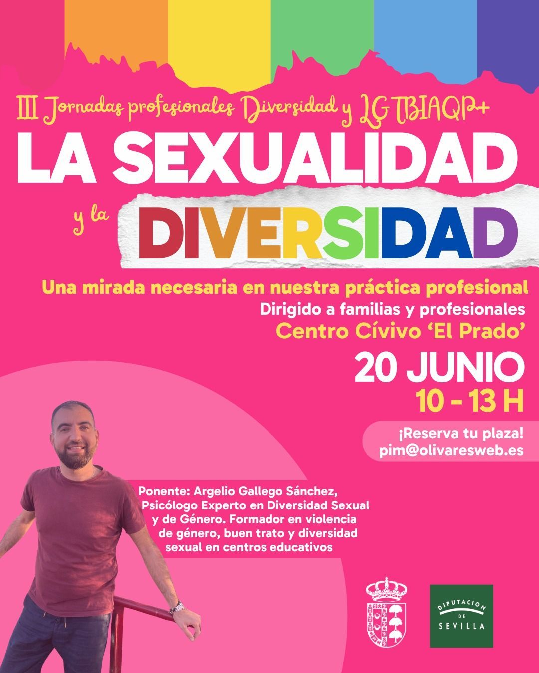 A pink poster for a sexualidad y la diversidad event