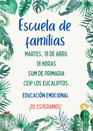 A poster that says escuela de familias on it