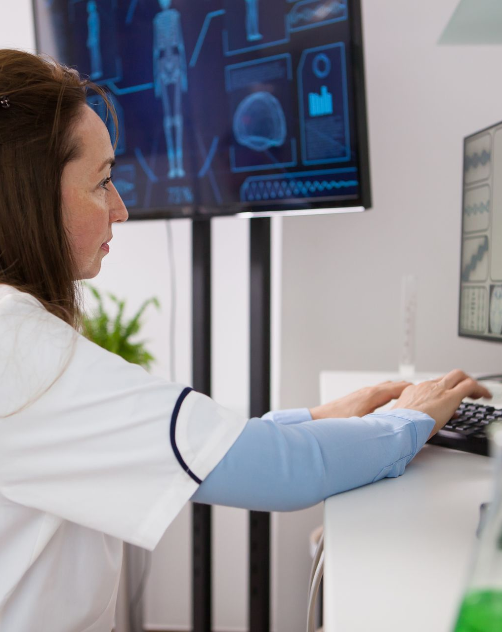 Immagine di monitor con risultati della densitometria ossea