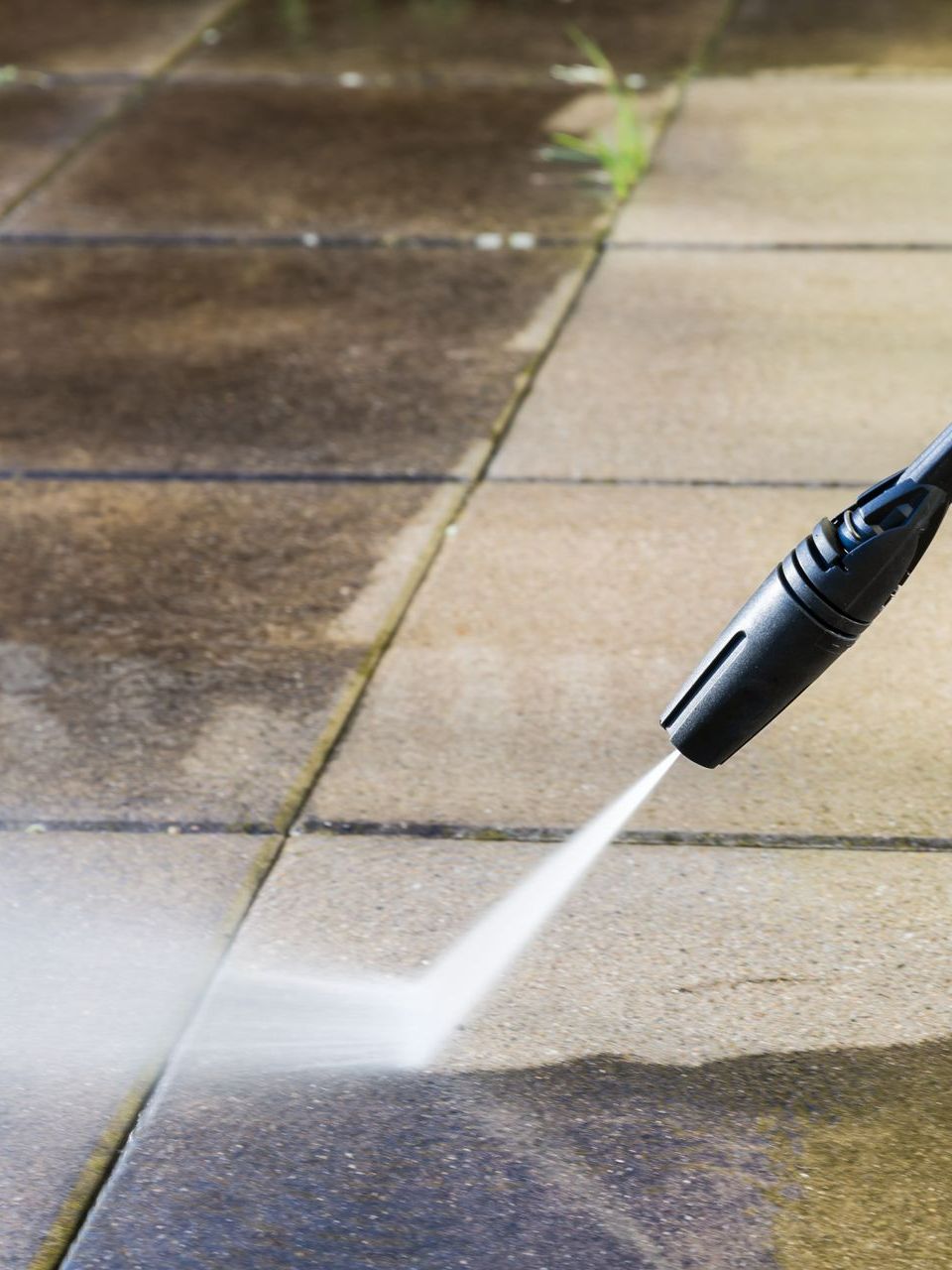 Terrasse nettoyée au jet