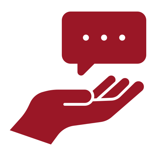 Icon Hand mit Sprechblase