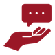 Icon Hand mit Sprechblase