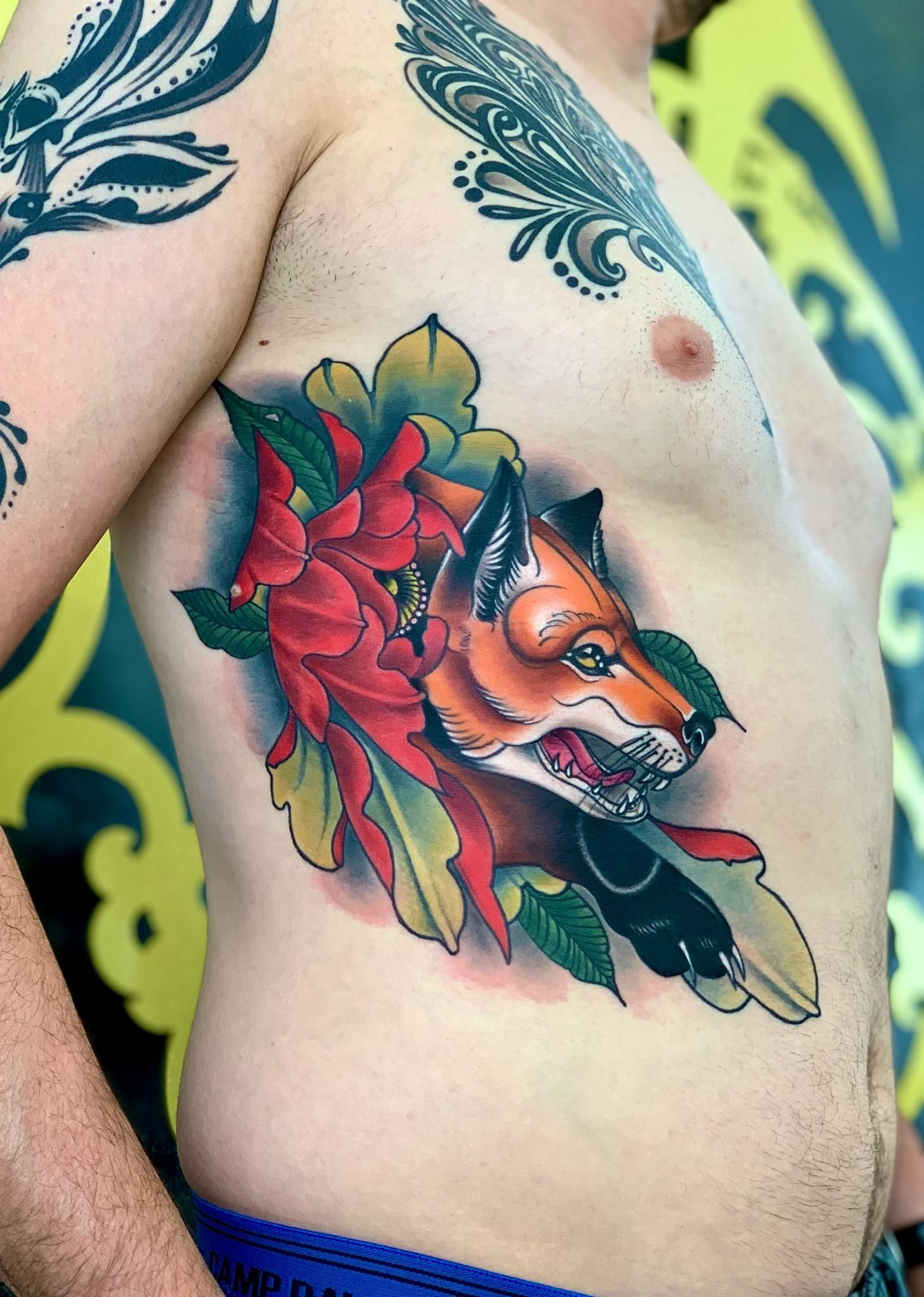Fox Tattoo Fuchs Tattoo Traditional Tattoo Old scool Tattoo color tattoo