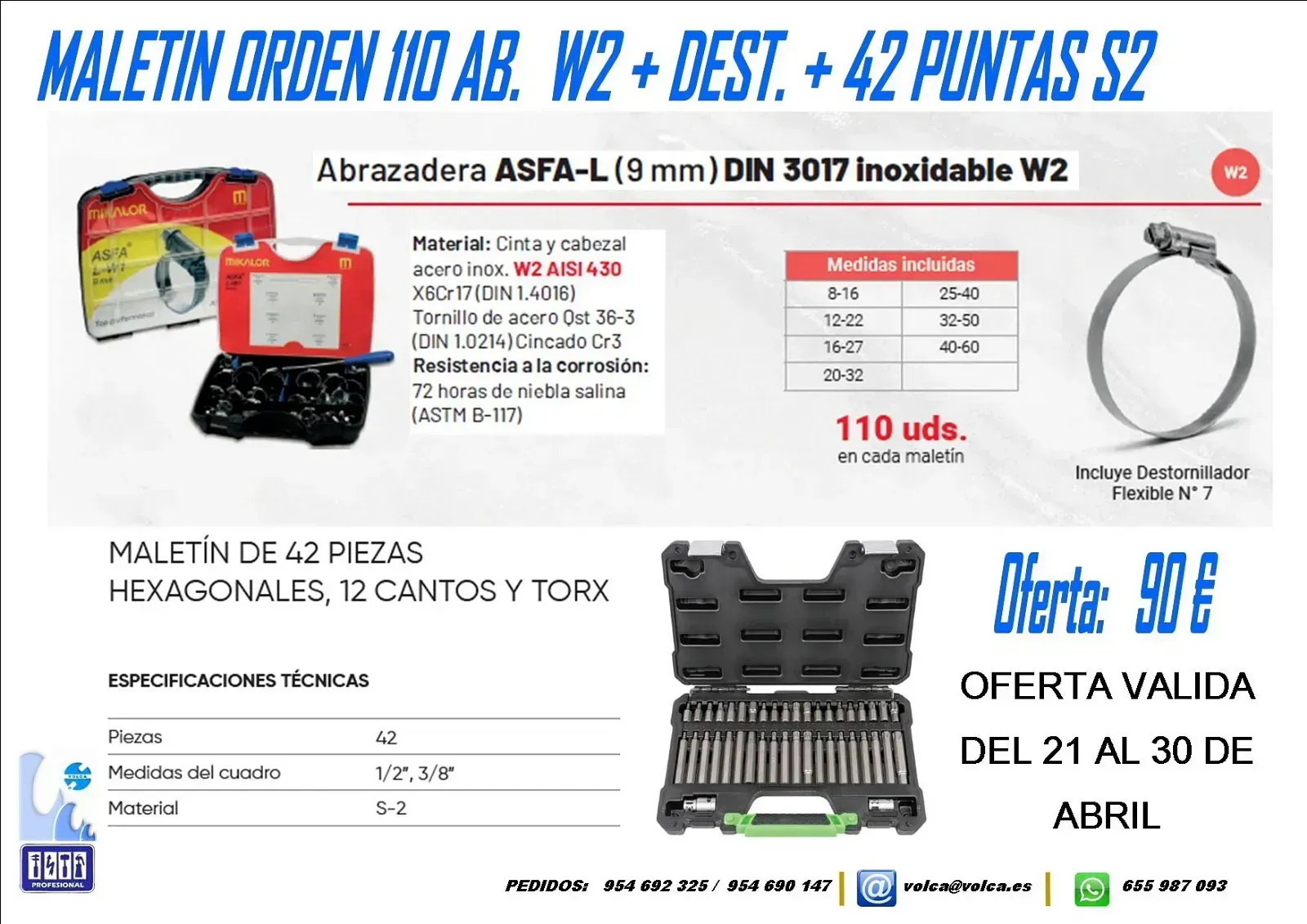 Folleto para maletín orden 110 ab w2 mejor 42 puntas s2