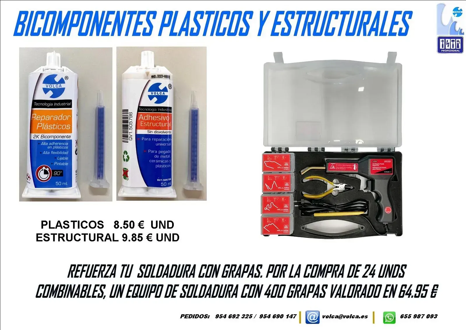 Una imagen de una botella de plástico y una caja de herramientas.