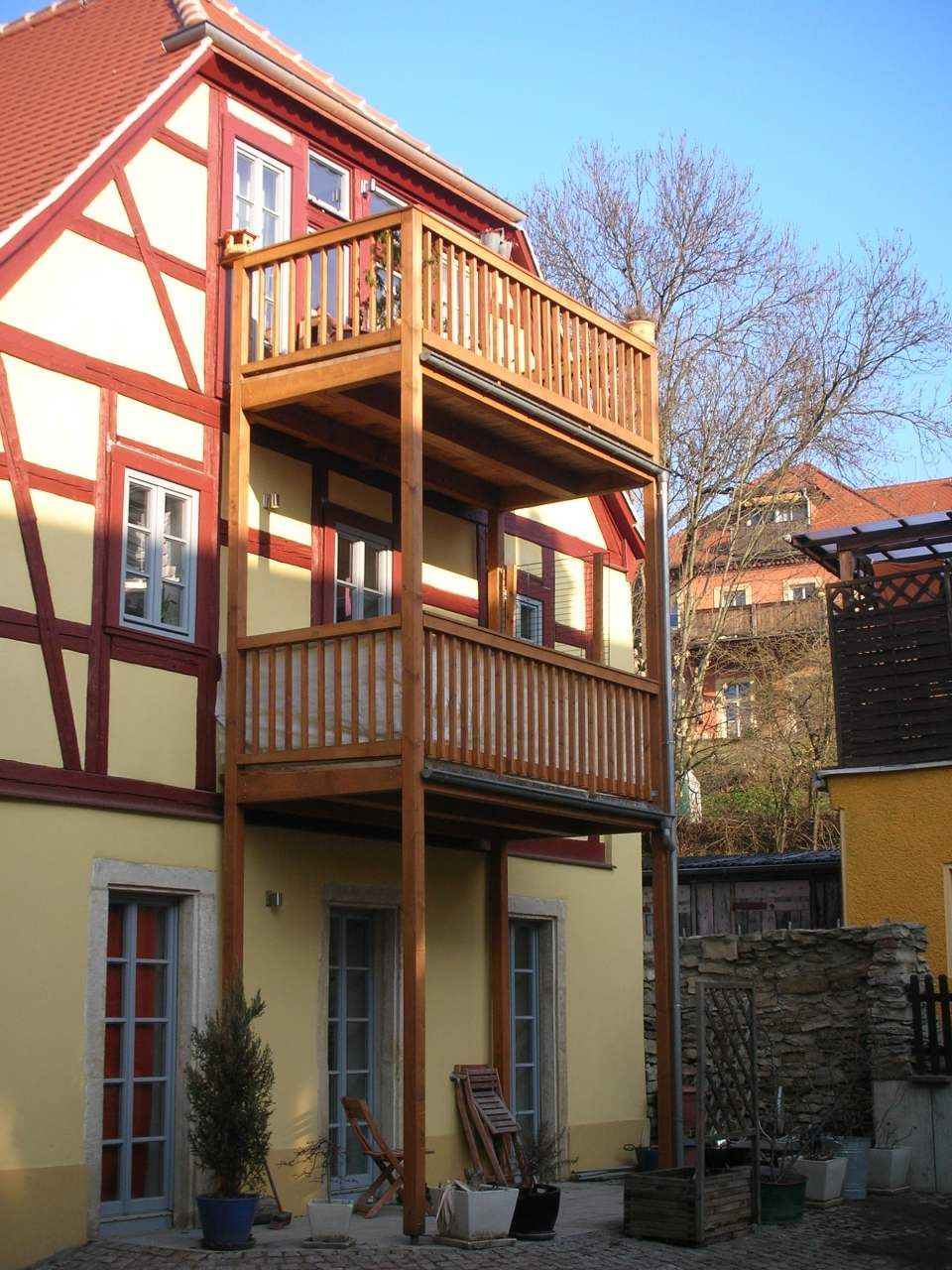 Balkonanbau an Fachwerkhaus